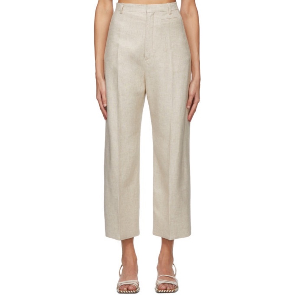 Jacquemus Santon pants in oatmeal linen